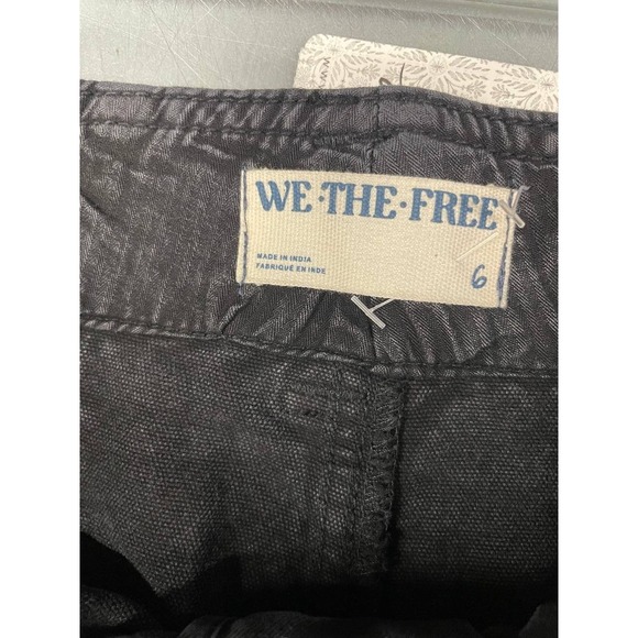 We The Free Free People Supersonic Slim Pants Womens 6 Black Faded Wash Cropped - Picture 4 of 13